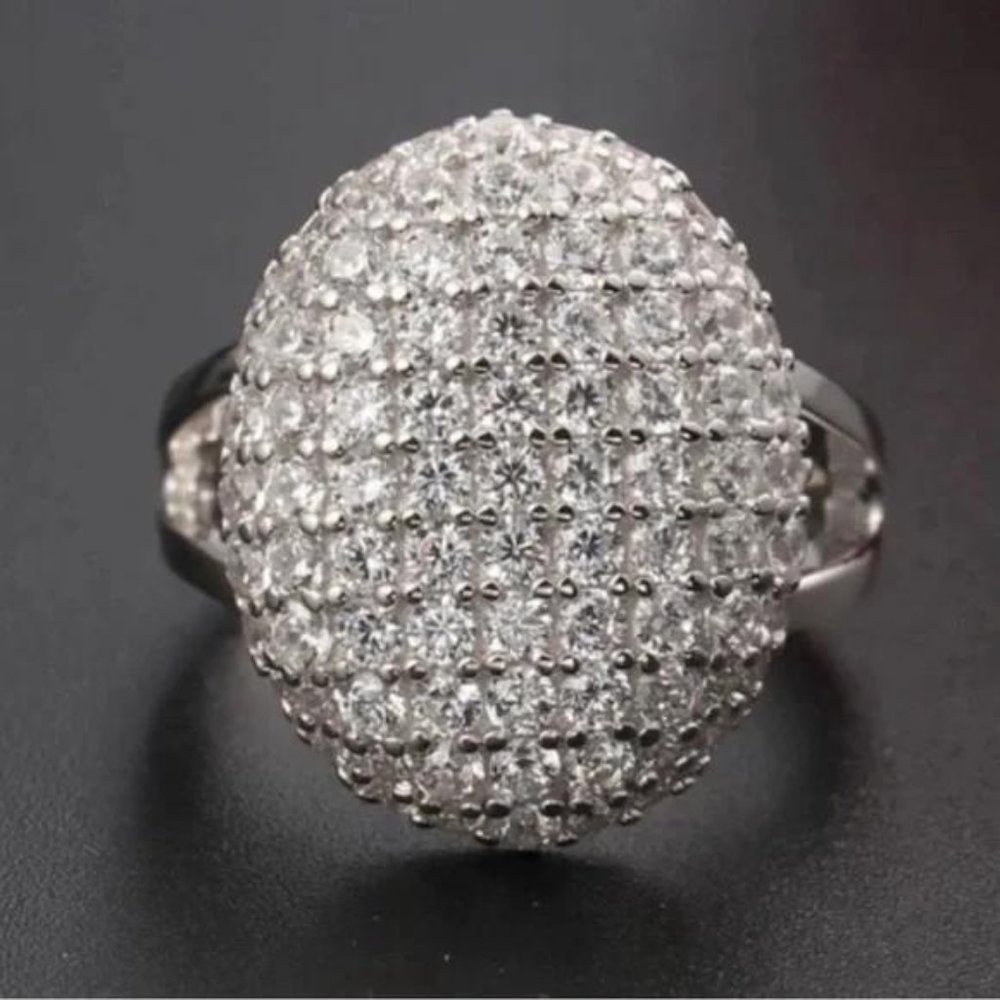 NEW 925 STERLING SILVER DIAMOND RING, CUTE RING, SHINY RING. - Picture 4 of 7